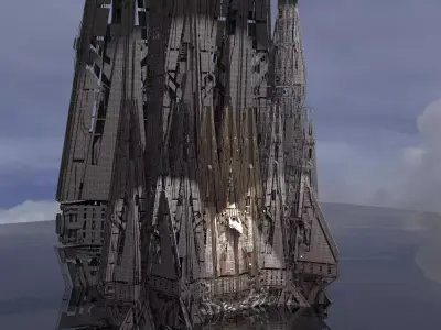 Wizard Dragon Emperor Tower Ruin Kit bash 3D model