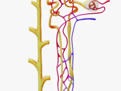 Kidney Nephron 3D model