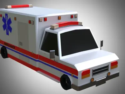 Low poly ambulance Low-poly 3D model
