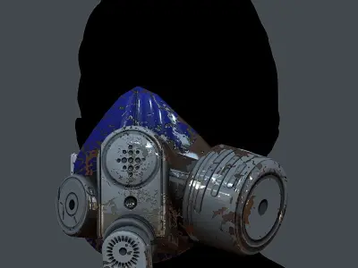 Gas mask helmet 3d model scifi Low-poly Low-poly 3D model