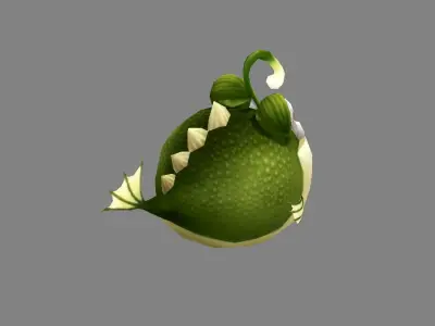 Cartoon blowfish - anglerfish Low-poly 3D model