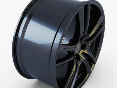 Style 303 wheel black Mid Poly Low-poly 3D model