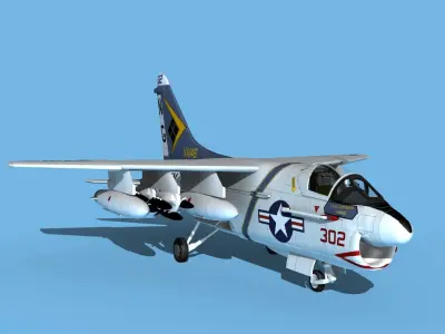 Chance Vought A-7C Corsair II V22 USN 3D model