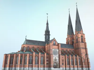 Arlanda Uppsala Cathedral Low-poly 3D model