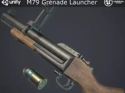 M79 Grenade Launcher Low-poly 3D model
