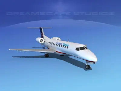 Embraer ERJ-135 Continental Express 3D model