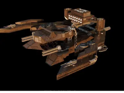 Metal Gear Spaceship Low-poly 3D model