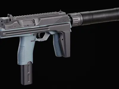 Game Ready MP9 SMG 9mm Low-poly 3D model