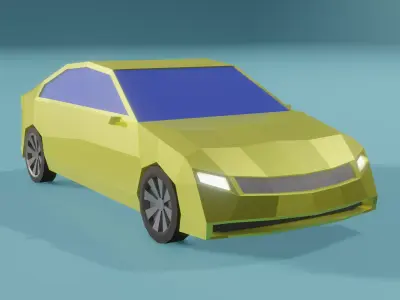 Low Poly Simple Car 3d Model Free low-poly 3D model