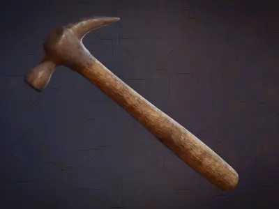 Game-Ready Rusted Hammar Low-poly 3D model