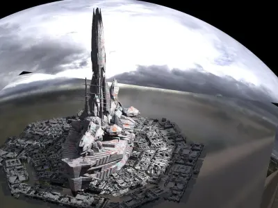 Battle Ship sci fi 3D model