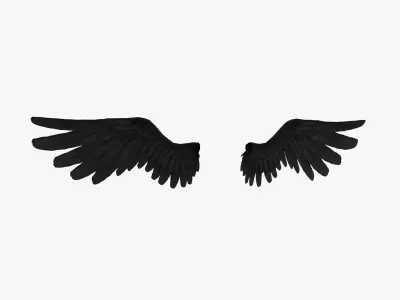 Angel Wings Black - Low poly Low-poly 3D model