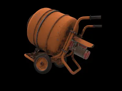 mobile cement mixer 3D model