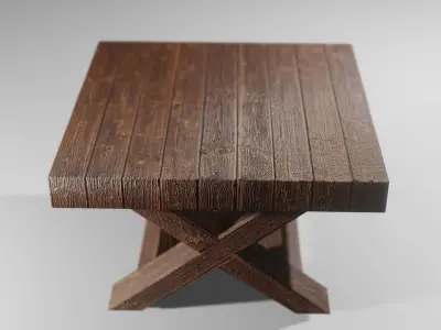 Table Made out of Wood Free low-poly 3D model