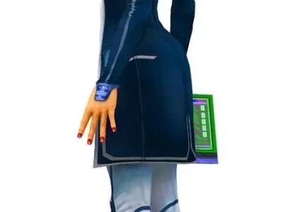 Woman Scientist Low-poly 3D model