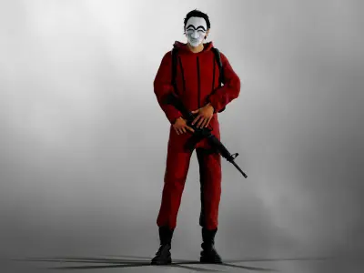 Robber from Money Heist Korea Low-poly 3D model