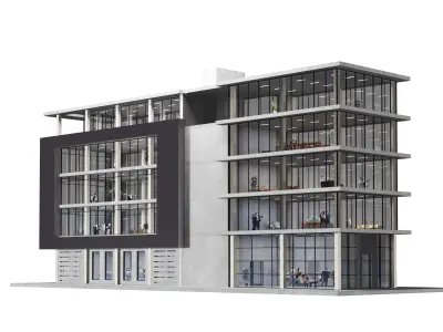 modern apartment building 3D model