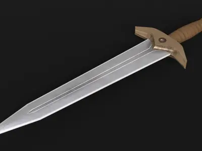 LowPoly Medieval Short Sword GameReady Weapon Free low-poly 3D model