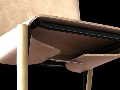 kristalia 1085 edition hide leather chair 3D model