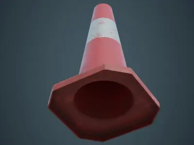 Traffic Cone 3B Low-poly 3D model