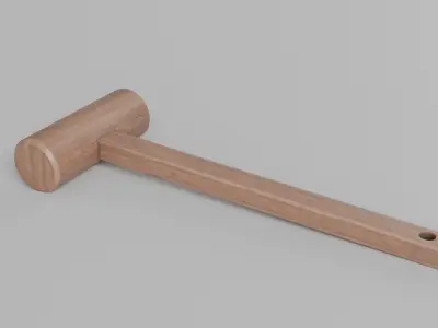 wooden mallet Low-poly 3D model