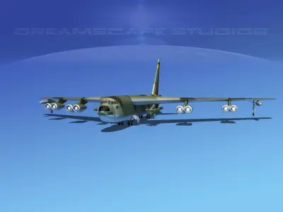 Boeing B-52D Stratofortress V02 3D model
