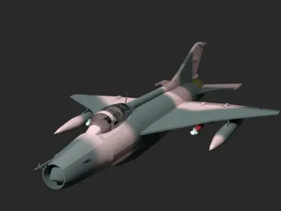 F7 Fighter Jet Low-poly 3D model