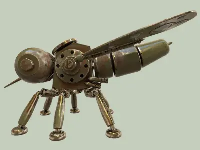 Stylized Robot Mosquito Low-poly 3D model