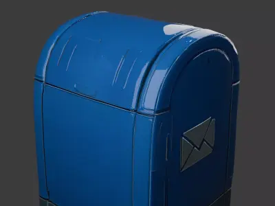 Low Poly Sci Fi Mailbox 3D Model 3D model