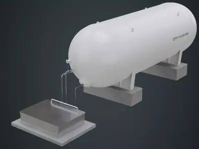 Industrial Gas Tank 1A Low-poly 3D model