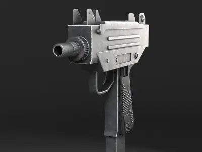 Uzi Pistol Submachine Gun Low-poly 3D model