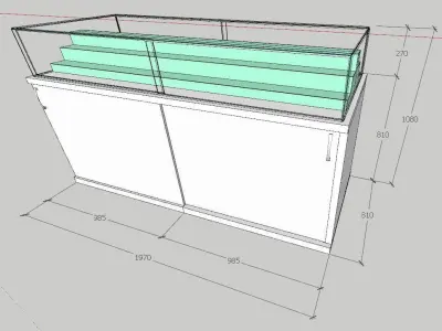 Glass Display Cabinet 3D model Free 3D print model 2 Free 3D print model