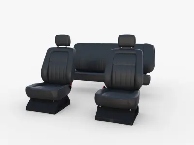 Generic Car Seats Black 3D model