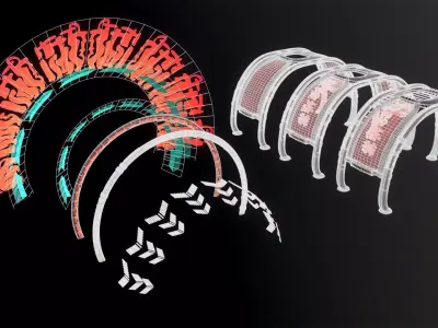 Sci Fi Arches Low-poly 3D model