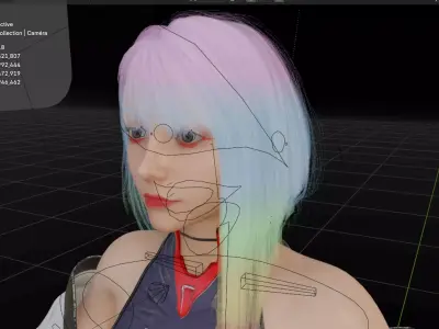Lucy  Fan Made Female Character Cyberpunk Edgerunners Blender Low-poly 3D model