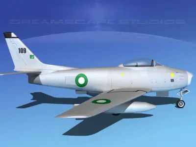 North American F-86 Sabre Jet Pak 3D model