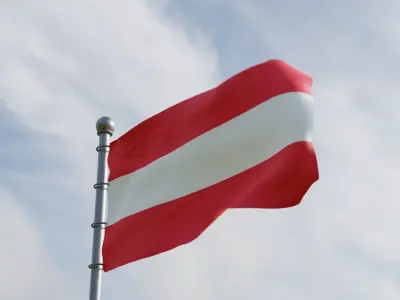 Animated Austia Flags 3D model