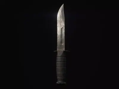 Realistic Game-Ready Combat Knife Low-poly 3D model