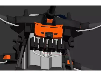 agricultural drone Low-poly 3D model