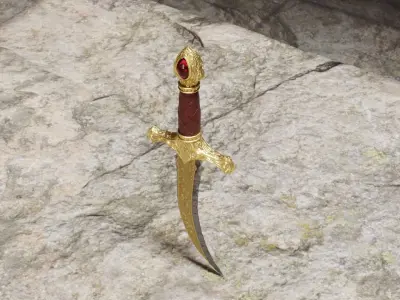 Realistic Game Ready Dagger Set 01 Low-poly 3D model