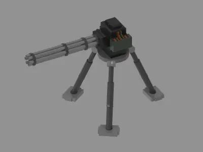 Sentry Gun Low-poly 3D model