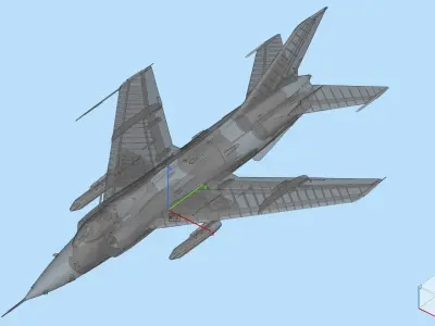 Q-5 fighter Low-poly 3D model