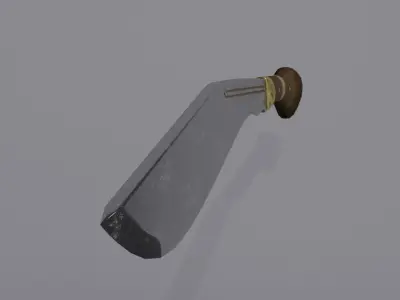 Kukri knife with wooden handle Free low-poly 3D model