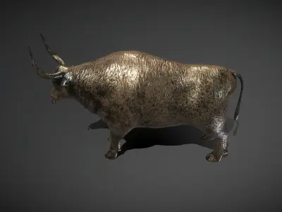Bull Bronze Statue Low-poly 3D model