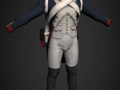 Napoleonic French Guard Low-poly 3D model