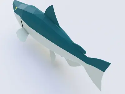 Chinook salmon fish 3d model  Low-poly 3D model
