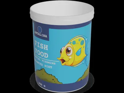 Pet litter Fish Food Low-poly 3D model