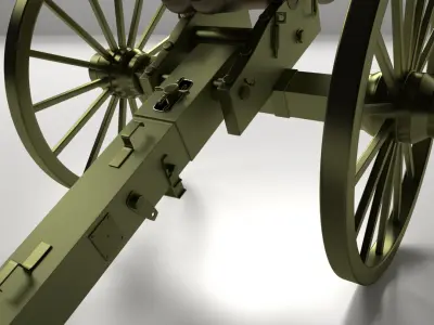 Double Barreled Cannon 3D model