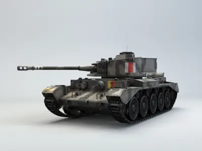 Low Poly A34 Comet Cruiser Tank Low-poly 3D model