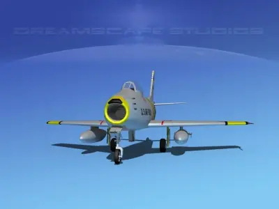 North American F-86 Sabre Jet V02 USAF 3D model